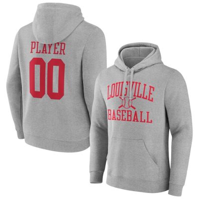 Louisville Cardinals Baseball Pick-A-Player NIL Gameday Tradition Pullover Hoodie - Gray