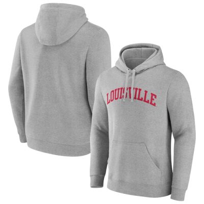 Louisville Cardinals Basic Arch Pullover Hoodie - Gray