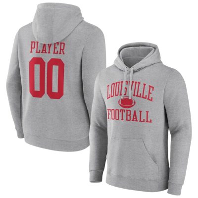 Louisville Cardinals Football Pick-A-Player NIL Gameday Tradition Pullover Hoodie - Gray