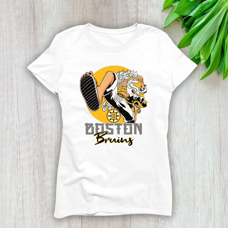 Luffy X Boston Bruins Team X NHL X Hockey Fan Lady T-Shirt Women Tee For Fans TLT3057
