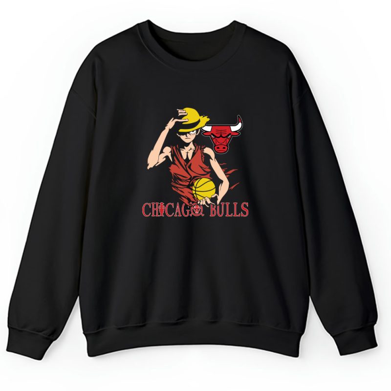 Luffy X One Piece X Chicago Bulls Team X NBA X Basketball Unisex Sweatshirt TAS3938