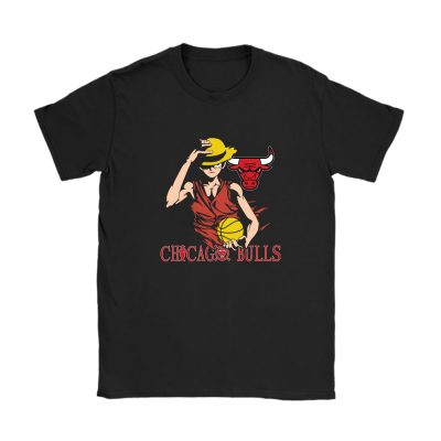 Luffy X One Piece X Chicago Bulls Team X NBA X Basketball Unisex T-Shirt Cotton Tee TAT3938