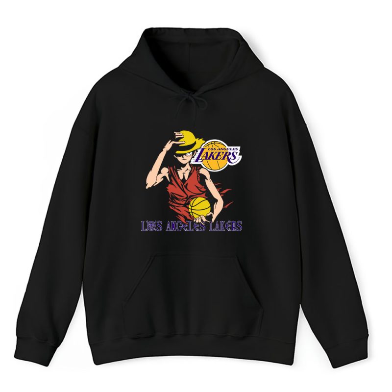 Luffy X One Piece X Los Angeles Lakers Team X NBA X Basketball Unisex Pullover Hoodie TAH3942
