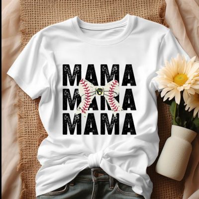 Mama Bow Tie Baseball Milwaukee Brewers Unisex T-Shirt IPP2011