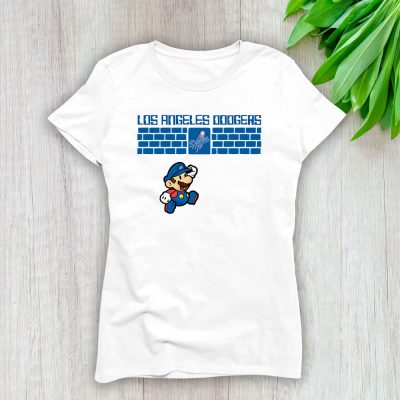 Mario X Los Angeles Dodgers Team X MLB X Baseball Fans Lady T-Shirt Women Tee For Fans TLT3110