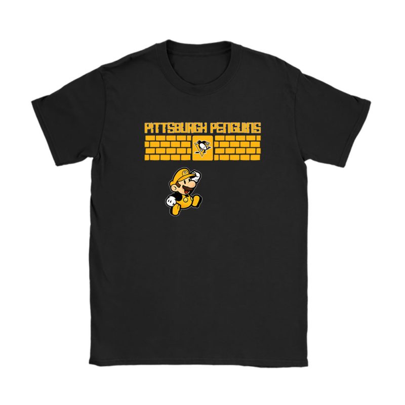 Mario X Pittsburgh Penguins Team X NHL X Hockey Fan Unisex T-Shirt Cotton Tee TAT3172