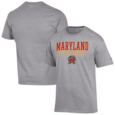 Maryland Terrapins Champion Alumni Logo Stack T-Shirt - Gray