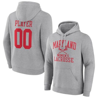 Maryland Terrapins Lacrosse Pick-A-Player NIL Gameday Tradition Pullover Hoodie- Gray