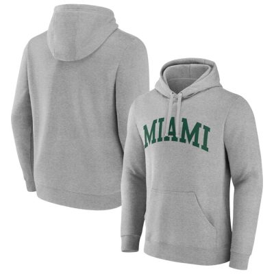 Miami Hurricanes Basic Arch Pullover Hoodie - Gray