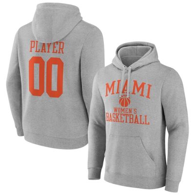 Miami Hurricanes Basketball Pick-A-Player NIL Gameday Tradition Pullover Hoodie - Gray