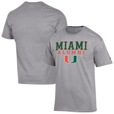 Miami Hurricanes Champion Alumni Logo Stack T-Shirt - Gray