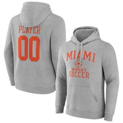 Miami Hurricanes Soccer Pick-A-Player NIL Gameday Tradition Pullover Hoodie- Gray