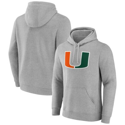 Miami Hurricanes Team Logo Pullover Hoodie - Gray