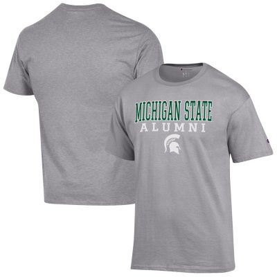 Michigan State Spartans Champion Alumni Logo Stack T-Shirt - Gray
