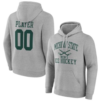 Michigan State Spartans Ice Hockey Pick-A-Player NIL Gameday Tradition Pullover Hoodie- Gray