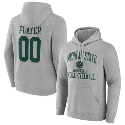 Michigan State Spartans Volleyball Pick-A-Player NIL Gameday Tradition Pullover Hoodie - Gray
