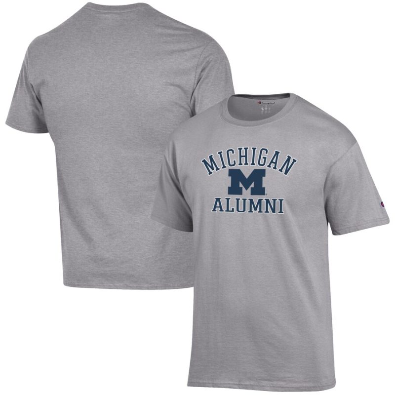 Michigan Wolverines Champion Alumni Logo T-Shirt - Gray