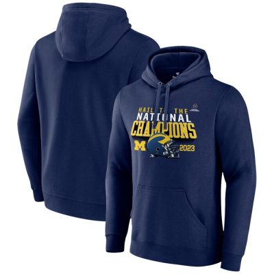 Michigan Wolverines College Football Playoff 2023 National Champions Hometown Pullover Hoodie - Navy