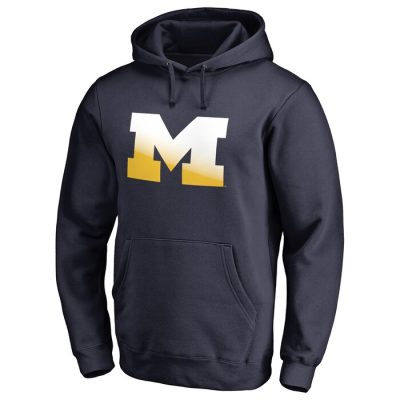 Michigan Wolverines Gradient Logo Pullover Hoodie - Navy