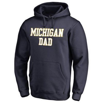 Michigan Wolverines Team Dad Pullover Hoodie - Navy