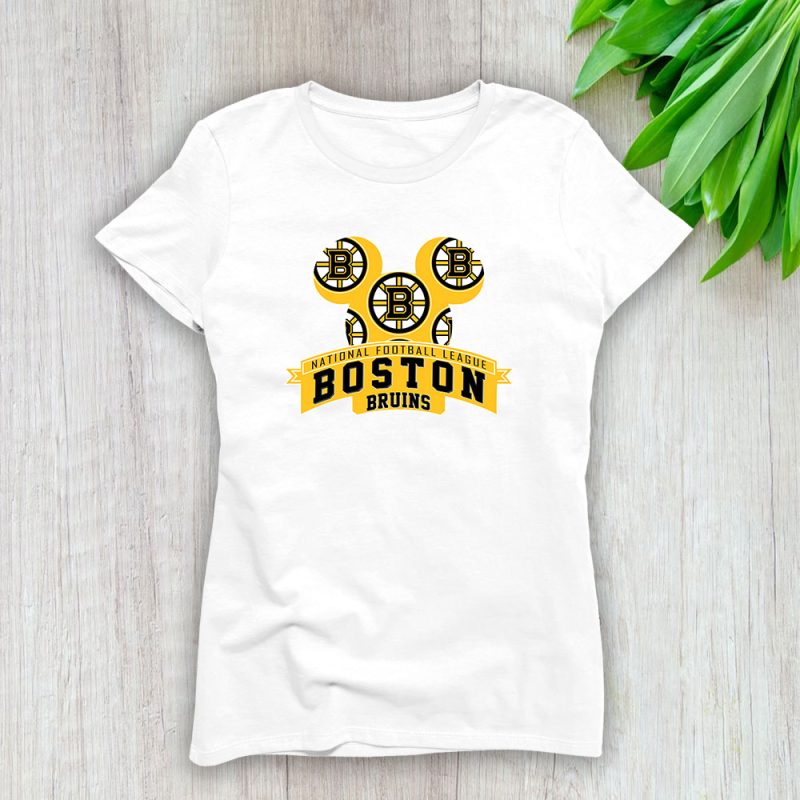 Mickey Mouse X Boston Bruins Team X NHL X Hockey Fan Lady T-Shirt Women Tee For Fans TLT3246