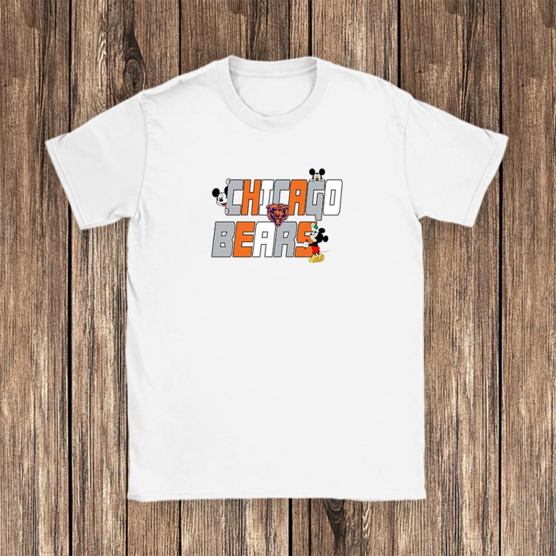 Mickey Mouse X Chicago Bears Team X NFL X American Football Unisex T-Shirt Cotton Tee TAT4426