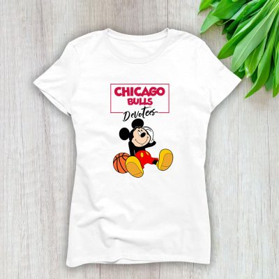 Mickey Mouse X Chicago Bulls Team X NBA X Basketball Lady T-Shirt Women Tee For Fans TLT3199