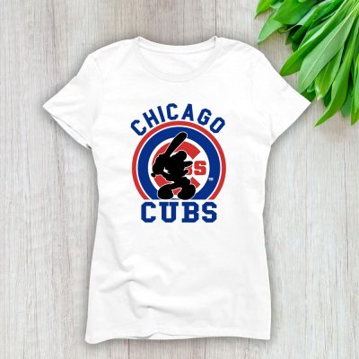 Mickey Mouse X Chicago Cubs Team X MLB X Baseball Fans Lady T-Shirt Women Tee For Fans TLT3176