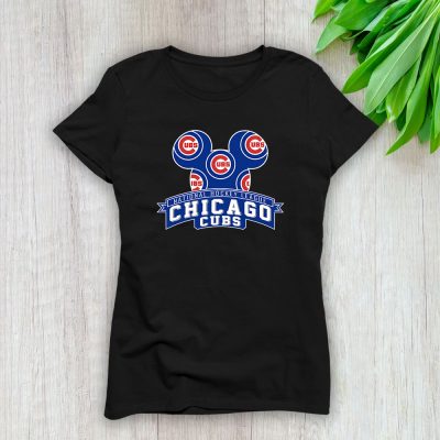 Mickey Mouse X Chicago Cubs Team X MLB X Baseball Fans Lady T-Shirt Women Tee For Fans TLT3177