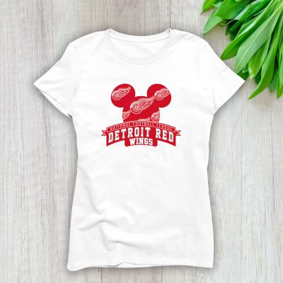 Mickey Mouse X Detroit Red Wings Team X NHL X Hockey Fan Lady T-Shirt Women Tee For Fans TLT3250