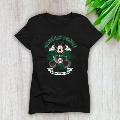 Mickey Mouse X Green Bay Packers Team American Football Lady T-Shirt Women Tee TLT4369
