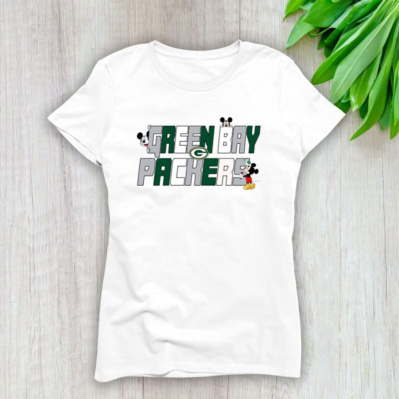 Mickey Mouse X Green Bay Packers Team X NFL X American Football Lady T-Shirt Women Tee For Fans TLT3225