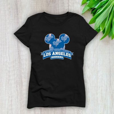 Mickey Mouse X Los Angeles Dodgers Team X MLB X Baseball Fans Lady T-Shirt Women Tee For Fans TLT3179