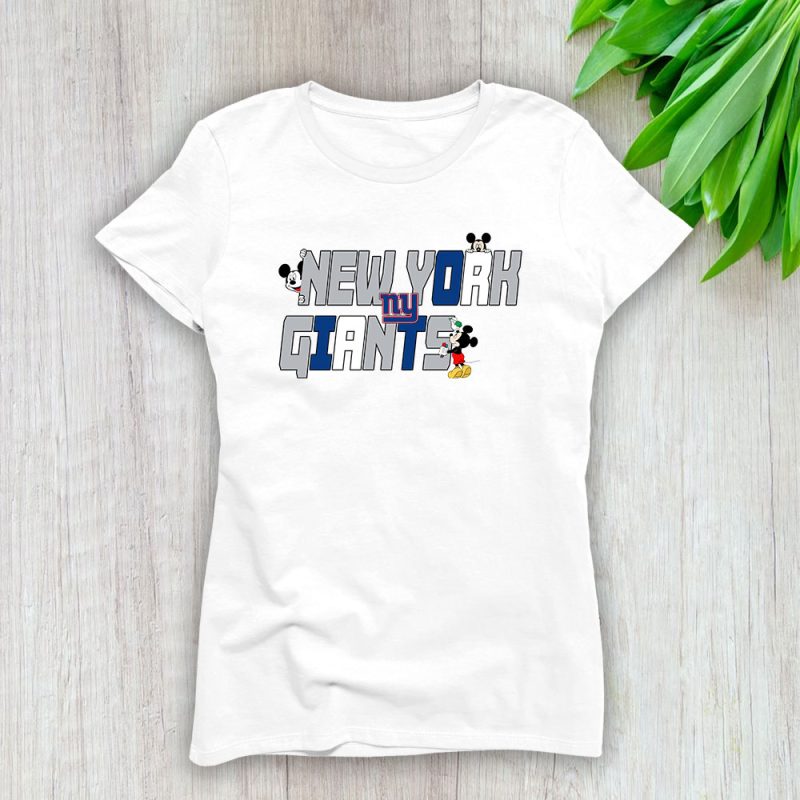 Mickey Mouse X New York Giants Team X NFL X American Football Lady T-Shirt Women Tee For Fans TLT3231