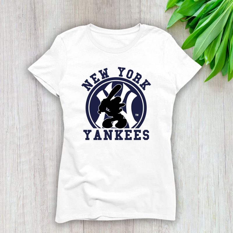 Mickey Mouse X New York Yankees Team X MLB X Baseball Fans Lady T-Shirt Women Tee For Fans TLT3182