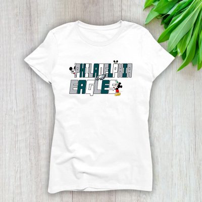 Mickey Mouse X Philadelphia Eagles Team X NFL X American Football Lady T-Shirt Women Tee For Fans TLT3234