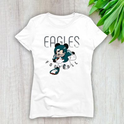 Mickey Mouse X Philadelphia Eagles Team X NFL X American Football Lady T-Shirt Women Tee For Fans TLT3235
