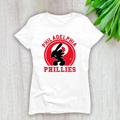 Mickey Mouse X Philadelphia Phillies Team X MLB X Baseball Fans Lady T-Shirt Women Tee For Fans TLT3184