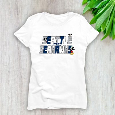 Mickey Mouse X Seattle Seahawks Team X NFL X American Football Lady T-Shirt Women Tee For Fans TLT3240