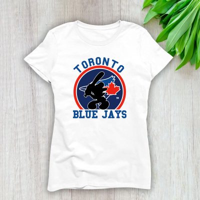 Mickey Mouse X Toronto Blue Jays Team X MLB X Baseball Fans Lady T-Shirt Women Tee For Fans TLT3190