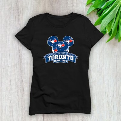 Mickey Mouse X Toronto Blue Jays Team X MLB X Baseball Fans Lady T-Shirt Women Tee For Fans TLT3191