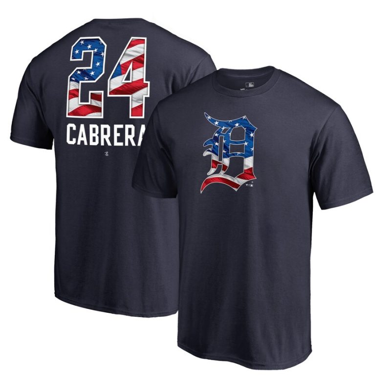 Miguel Cabrera Detroit Tigers Banner Wave Name & Number T-Shirt - Navy