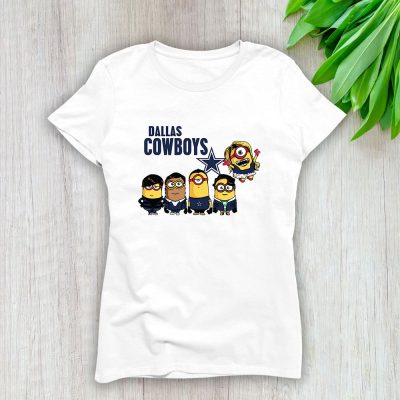 Minion X Dallas Cowboys Team American Football Lady T-Shirt Women Tee TLT4317