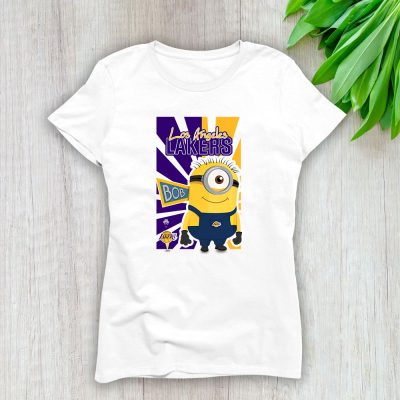 Minion X Los Angeles Lakers Team X NBA X Basketball Lady T-Shirt Women Tee For Fans TLT3147