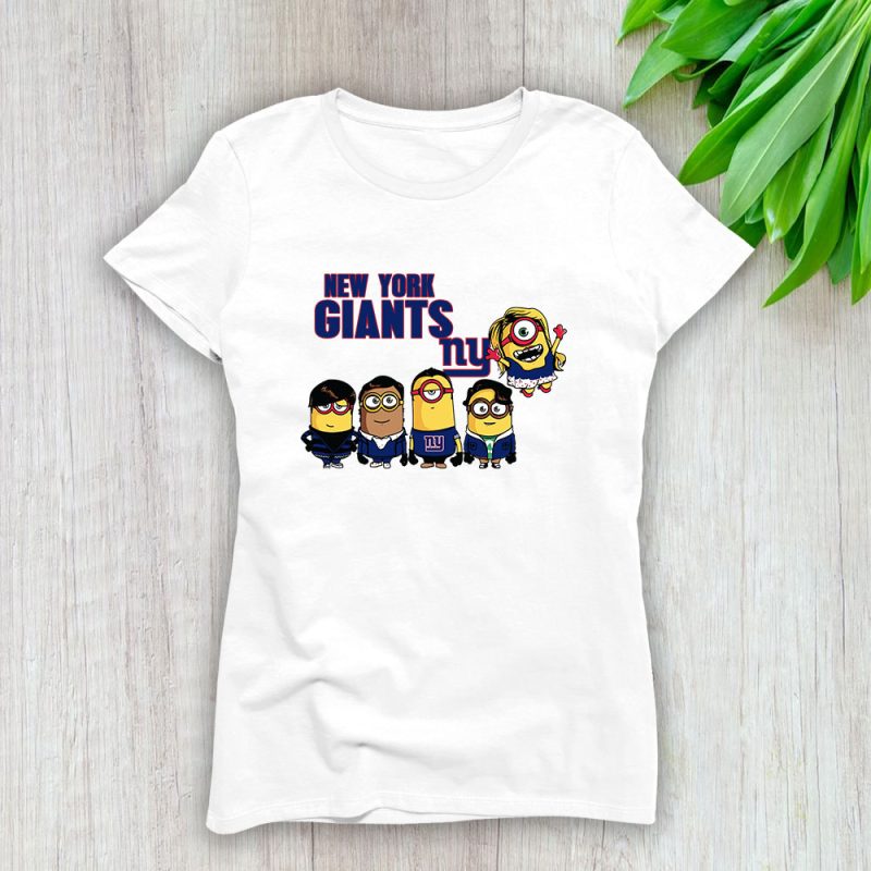 Minion X New York Giants Team American Football Lady T-Shirt Women Tee TLT4321