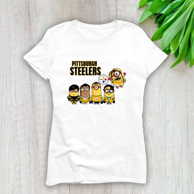 Minion X Pittsburgh Steelers Team American Football Lady T-Shirt Women Tee TLT4323