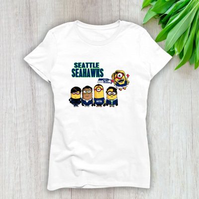 Minion X Seattle Seahawks Team American Football Lady T-Shirt Women Tee TLT4324
