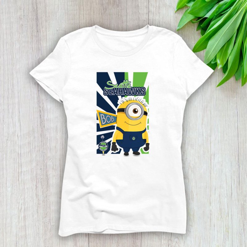 Minion X Seattle Seahawks Team X NFL X American Football Lady T-Shirt Women Tee For Fans TLT3161