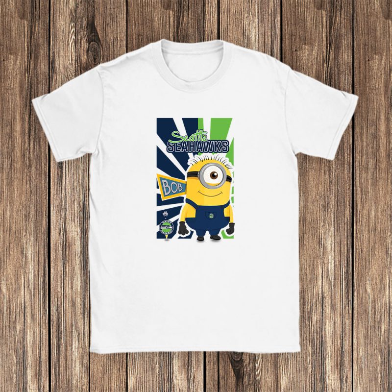 Minion X Seattle Seahawks Team X NFL X American Football Unisex T-Shirt Cotton Tee TAT3964