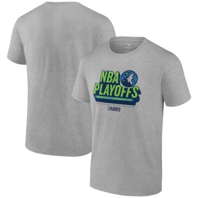 Minnesota Timberwolves 2024 NBA Playoffs Defensive Stance T-Shirt - Heather Gray